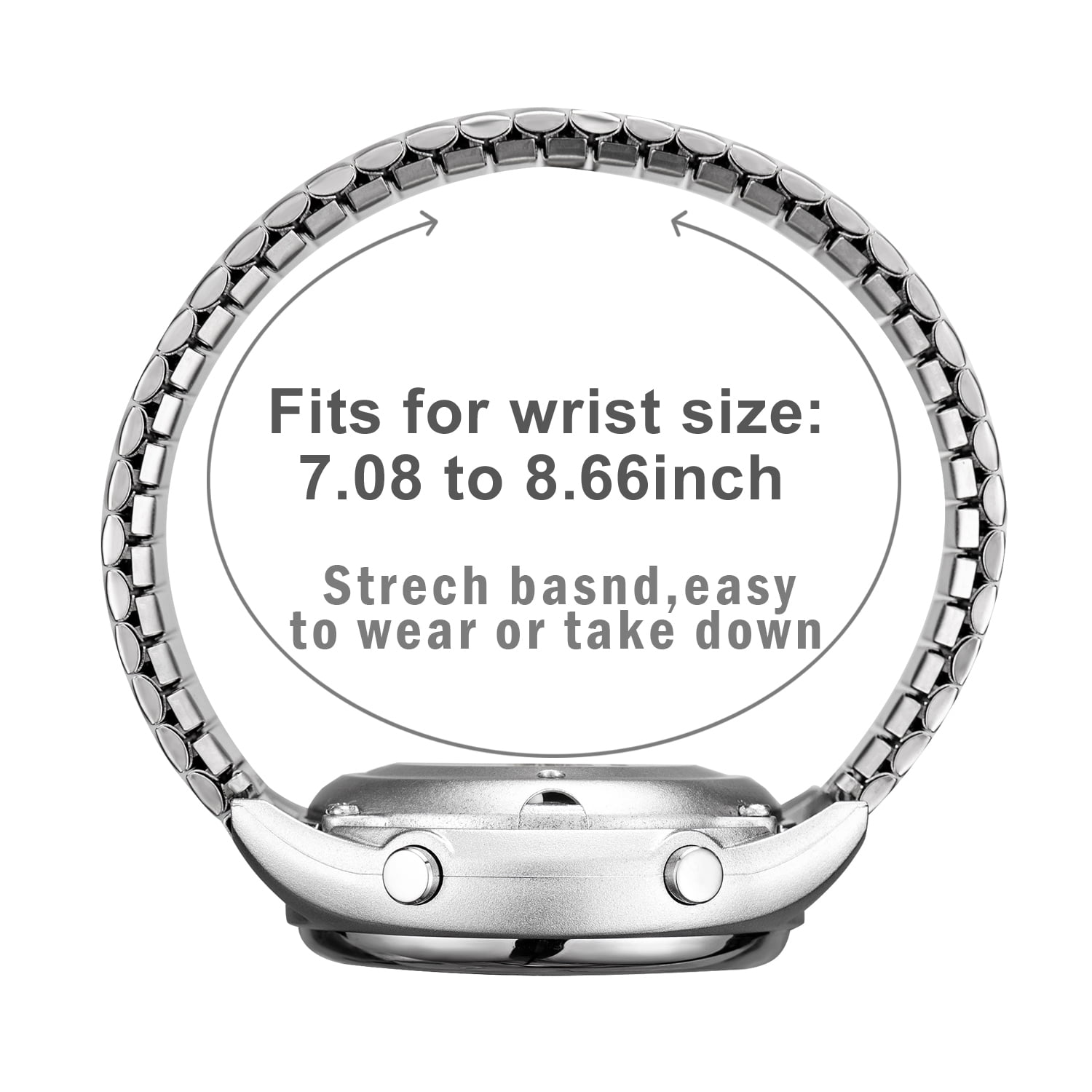 Atomic Talking Watch with Elastic Band for Blind Women Talking Watch English Speaking (Silver)