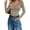 Brown, variant on Womens Striped Long Sleeve Shirts Slim Fit Square Neck Tops Spring Light-Weight Knit Pullover