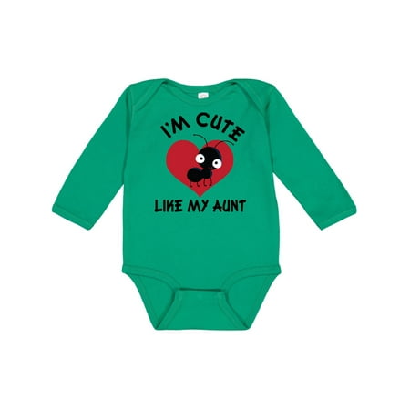 

Inktastic Cute Like My Aunt Gift Baby Boy or Baby Girl Long Sleeve Bodysuit