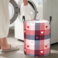 thumbnail image 4 of Goofa Heart Plaid Printed Circular Hamper,Laundry Basket with Handles,Storage Baskets Foldable,Large Capacity Laundry Hamper-Small, 4 of 8