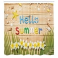 thumbnail image 3 of Ambesonne Lifestyle Shower Curtain, Flower Starfish Shell, 69"Wx84"L, Sand Brown Green, 3 of 5