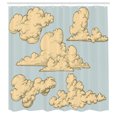thumbnail image 3 of Ambesonne Cartoon Shower Curtain, Fluffy Clouds Art, 69"Wx84"L, Blue Beige, 3 of 5