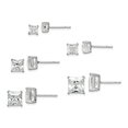thumbnail image 5 of 925 Sterling Silver Polished White CZ Post Earrings Set, 5 of 5