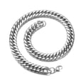 thumbnail image 6 of QQTDFG Heavy 9/11/13/16/20mm Stainless Steel Curb Chain Necklace Bracelet for Cool Men-Silver-9mm-7.5 inch bracelet, 6 of 6