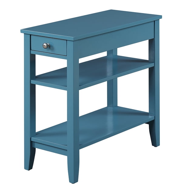 Convenience Concepts American Heritage Three-Tier End Table in Blue Wood Finish