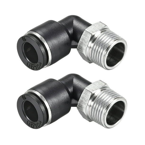 Push to Connect Tube Fitting Male Elbow,10mm Tube OD x 3/8 NPT Thread