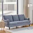thumbnail image 4 of Miekor Furniture 3 Seater Sofa Velvet Couches for Living Room, Sofas for Living Room Furniture Sets Chesterfield Sofa Loveseat Couch Chair for Living Room, Office (Grey) W4US3559, 4 of 9