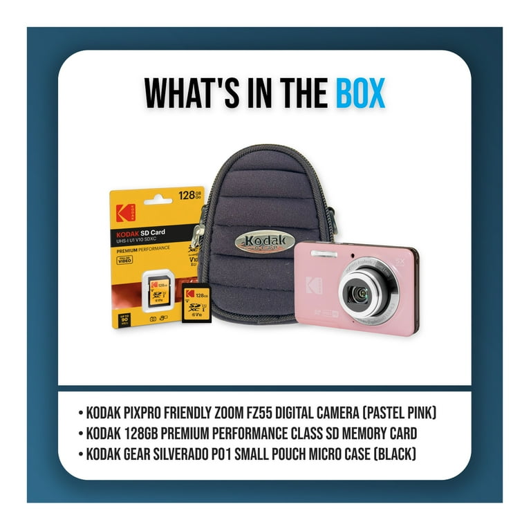Kodak PixPro FZ55 Pastel Pink 16MP Full HD Digital Camera Bundle