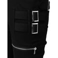 thumbnail image 5 of MODA NOVA Big & Tall Men's Pockets Patch Buckle Zipper Gothic Punk Rock Pants Black LT(US 36), 5 of 6