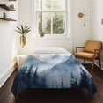 thumbnail image 4 of Blue Mountain Peak Large Tapestry for Bedroom Wall Hanging Tapestry, Forest Tree Bird Fog Landscape Ceiling Backdrop Tapestries Poster Blanket Wall Decor for Teens Room Living Room Dorm 86" x 104", 4 of 8