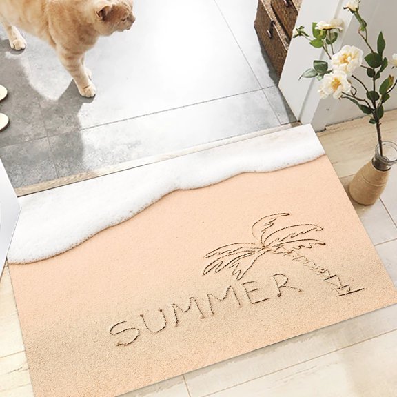 Fridja Area Rug Beach Ultra Soft Shaggy Carpet for Bedroom Living Room Bathroom, Summer Floor Door Mats Home Decor 24×16in