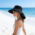 thumbnail image 6 of Elainilye Sun Hat Women Men Wide Brim Sun Protection Hat Outdoor Breathable Fishing Cap with Neck Flap for Travel Beach, 6 of 6