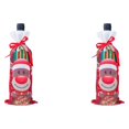 thumbnail image 1 of Moyic Nueva y adorable funda para botella de vino, dibujos animados de Navidad, muñeco de nieve, anciano, fiesta en casa, funda con cordón, 1 of 6