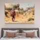 thumbnail image 4 of Póster de lienzo de Un viajero camina por un desierto con cúpulas futuristas bajo un cielo azul, decoración de dormitorio, paisaje deportivo, decoración de oficina, regalo, estilo marco, 20 x 30 cm, 4 of 8