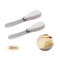 thumbnail image 3 of 2Pcs Butter Spatula with Ceramic Handle Stainless Baking Utensil Steel Serving Kitchen Tools Utensil Cream Cheese Spreader Home, 3 of 7