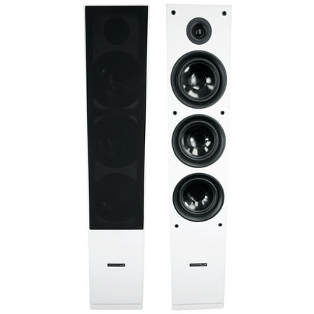 (2) Rockville RockTower 64W White Home Audio Tower Speakers Passive 4 Ohm