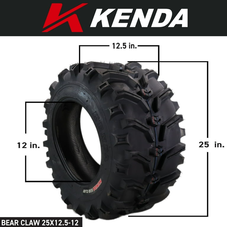 Kenda Bearclaw K299 - 25x12.5-12 Rear Tire for All Terrain (ATV