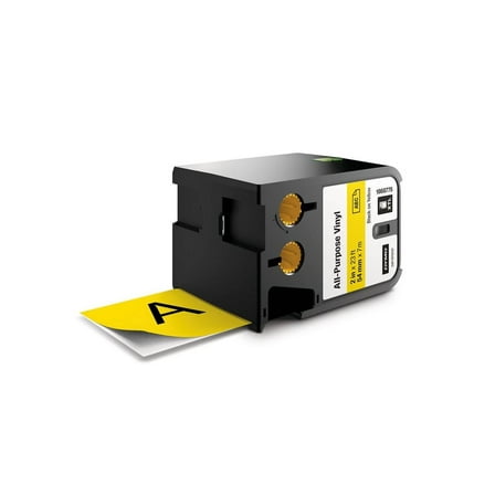 DYMO XTL All-Purpose Vinyl Labels, 1/2" x 23', Black on Clear CA2