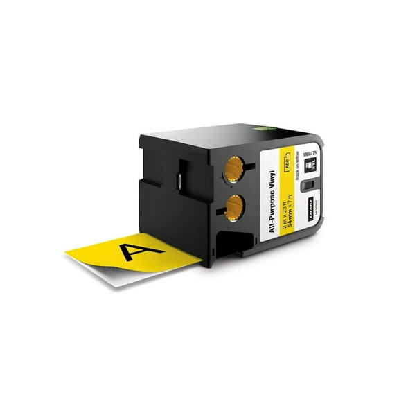 DYMO XTL All-Purpose Vinyl Labels, 1/2" x 23', Black on Clear CA2