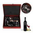 thumbnail image 1 of Sacacorchos Caja De Madera Juego De Vino 9 En 1 guinda, 1 of 5