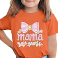 thumbnail image 2 of SGFCWSX Girls T-Shirts Kids Print Mothers Day Casual Short Sleeve Graphic Tops Orange Size 12-13 Years, 2 of 6