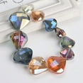thumbnail image 3 of U8MO 5pcs Scallop Shape 20x18mm 28x26mm Faceted Colorful Crystal Glass Loose Beads-Rose Green-20x18mm, 3 of 4