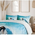 thumbnail image 6 of Ambesonne Ride the Wave Duvet Cover Sets, Wave Surfer Sport, 2-Queen, Sky Blue White, 6 of 7