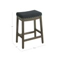 thumbnail image 4 of HomePop Blake Backless Nailhead Trim Counter Height Barstool, 24-inch, Blue, 4 of 4