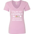 thumbnail image 3 of Inktastic Only the Best Grandmas Get Promoted to Great Grandma Women's V-Neck T-Shirt, 3 of 5
