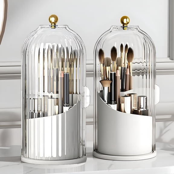 ACDANC Concealed Toothbrush Holder,Rotating Organizer with Cover for Bathroom Toothbrush Holders for Bathrooms