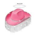 thumbnail image 3 of ROZYARD Rhinestones Cowgirl Hats Glitter Rave Cow Girl Hat with Rhinestones Fringe Size Cowboy Hat for Party 3 Color, 3 of 10