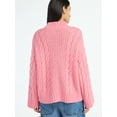 thumbnail image 4 of Scoop Women’s Oversized Cable Knit Sweater, Midweight, Size XS-XXL, 4 of 6