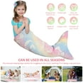 thumbnail image 4 of Dznils Glow in The Dark Mermaid Tail Blanket for Kids, Soft Flannel Sleeping Snuggle Blanket, Blue, 4 of 13