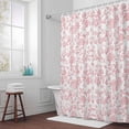 thumbnail image 6 of Pastoral Flowers Shower Curtain for Bathroom Decor, Vintage Red Flower Farmhouse Plant Waterproof Fabric Shower Curtain, 48"x72" Set with 12 Hooks, 6 of 9