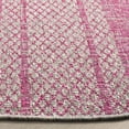 thumbnail image 3 of SAFAVIEH Courtyard Robert Striped Indoor/Outdoor Area Rug, 6'7" x 6'7" Round, Light Grey/Fuchsia, 3 of 8