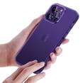 thumbnail image 6 of ELEHOLD Slim Case for iPhone 14 Pro Max 6.7 inch Matte Frosted Case with Metal Camera Lens Frame Anti-Fingerprint Dustproof Shockproof Protective Case,Purple, 6 of 7