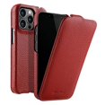 thumbnail image 2 of FeiKong MELKCO - Funda para iPhone 13 Pro con textura de lichi, piel de vaca auténtica y tapa trasera abatible vertical para PC, 2 of 5