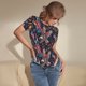 thumbnail image 3 of Balery United States Of America Body de cuello redondo de manga corta para mujer Tops de manga corta Tops básicos-XX-Large, 3 of 7