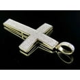 thumbnail image 3 of Men's 10K Yellow Gold Dome Cross Genuine Diamond Pendant Charm 0.30 Ct 1.8", 3 of 7