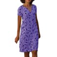 thumbnail image 1 of Pompotops Femmes Mode Casual Été Couleur Unie Manches Courtes Col Rond Tops Blouse, 1 of 8