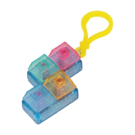 Tetris Block Squeeze Keychain Retro Gaming Relaxation Play Sets Sensory Push Button Relaxation Accessory for Bag Backpack Keys Novelty Squeeze Pendant 1 Pack