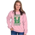 thumbnail image 3 of Retro Cartoon St Paddys Sassy Lassy Women Crewneck Sweatshirt Brisco Brands S, 3 of 6