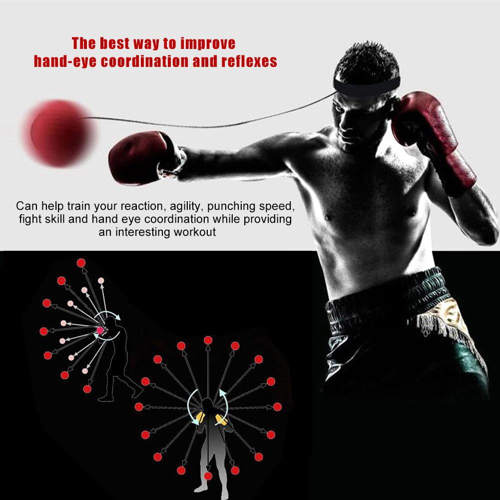 Fight Ball Reflex Boxing REACT Training Boxer Speed Punch Head Cap String Ball E 