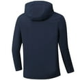 thumbnail image 4 of WTOBBY Men's Outdoor Waterproof Windproof Jacket - Solid Color Hooded Design with Zip-Up, Multi-Pockets,Perfect for Hiking, Camping, and All-Weather Protection,Dark Blue M, 4 of 5
