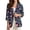 Blue - Candy Snowflake, variant on LedBack Christmas Linen-Style Blazer Suit Christmas Tree Print Blazers for Women 3/4 Sleeve Slim Fit Suit Jacket with Side Pocket