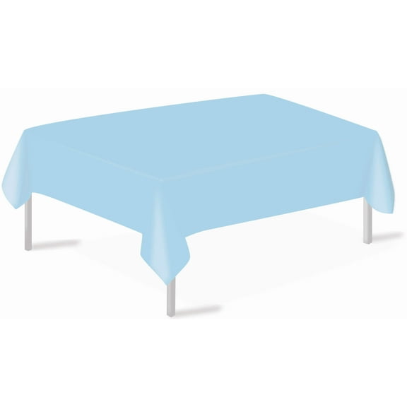 party ulyja Disposable Tablecloths 54” x 108” PEVA Vinyl Light Blue Table Covers