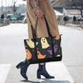 thumbnail image 4 of FORMRS Canvas Laptop Tote Bag for Women with 15.6" Computer Compartments Shoulder Handbag, Purple Halloween Ghosts, 4 of 7