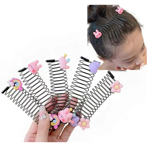 5 piezas lindo invisible estrella clip de pelo pasadores estirables invisibles clips de pelo forma de U acabado de pelo fijador peine conjuntos accesorios para el cabello titular del pelo