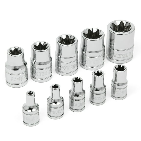 Powerbuilt 10 Pc. E-Torx Socket Set, From E4 to E18 - 648667