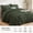 02 - Olive Green, variant on Queen Size Comforter Set Mint Green - 7 Piece Bed in a Bag Bedding Set with Pintuck Design, All Season Down Alternative Comforter, Sheets, Pillowcases & Shams